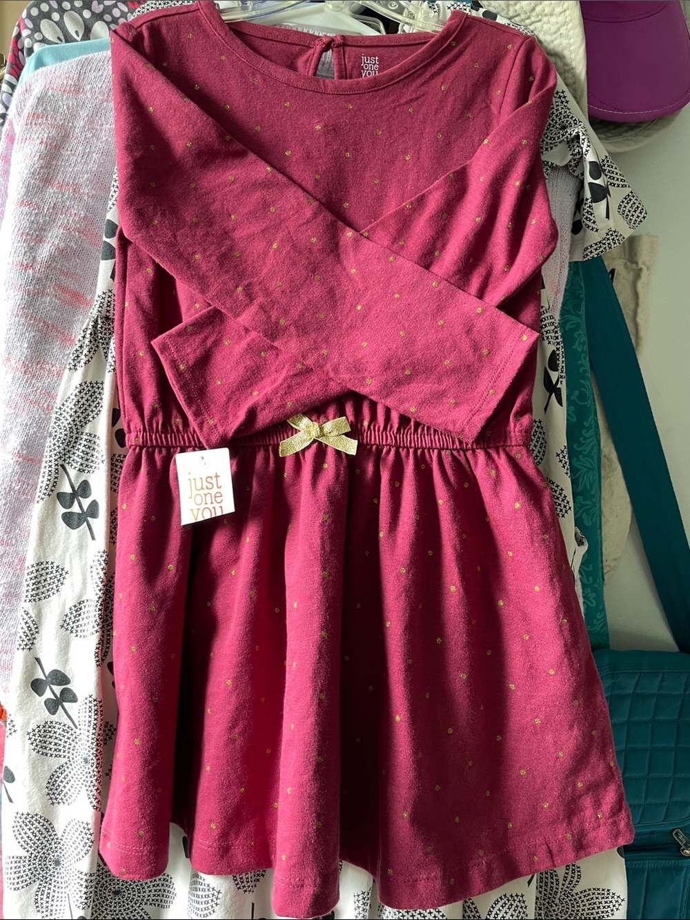 Carter's Berry Dress with Gold Dot Accents